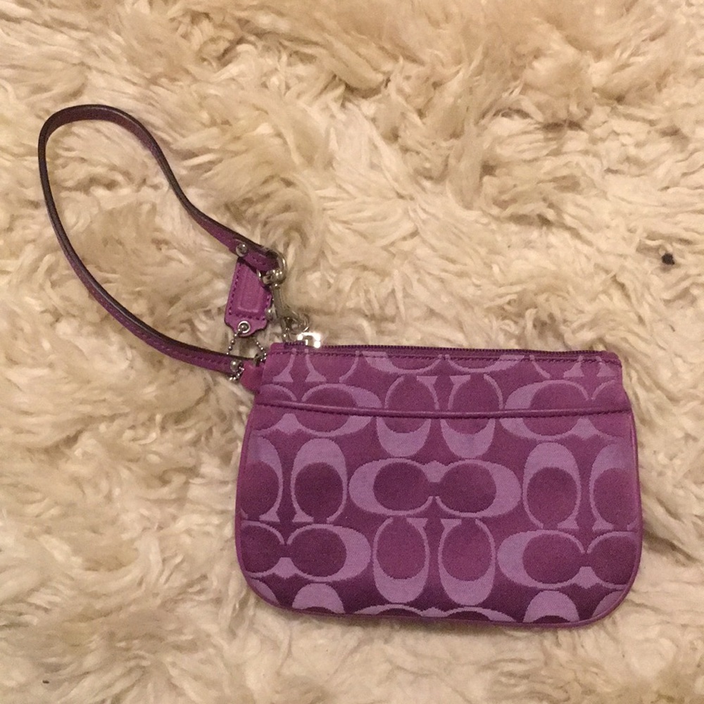NWOT Coach Mini Purple Wristlet